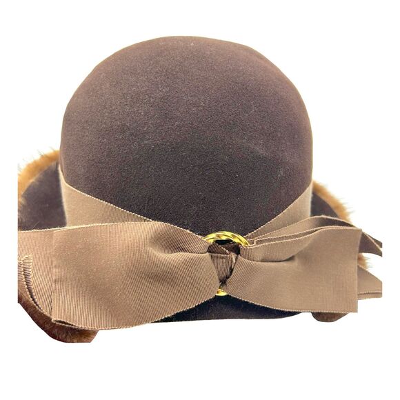 1940's Trimmed Wool Hat - Picture 5 of 8